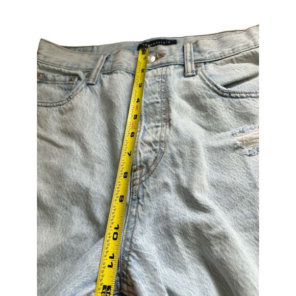Aeropostale High-Rise Baggy Jean Medium Wash Distressed 90s Button Fly Size 8 - Picture 6 of 9